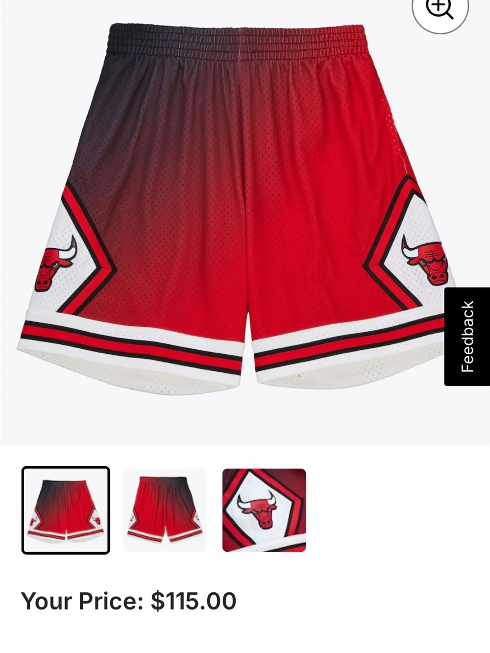 Men Size M Mitchell & Ness  NBA Red Chicago Bulls Golden Hour Swingman Shorts